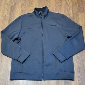 Mens XL Bench Full-Zip Collared Long Sleeve Sweatshirt 100% Polyester Gray C48